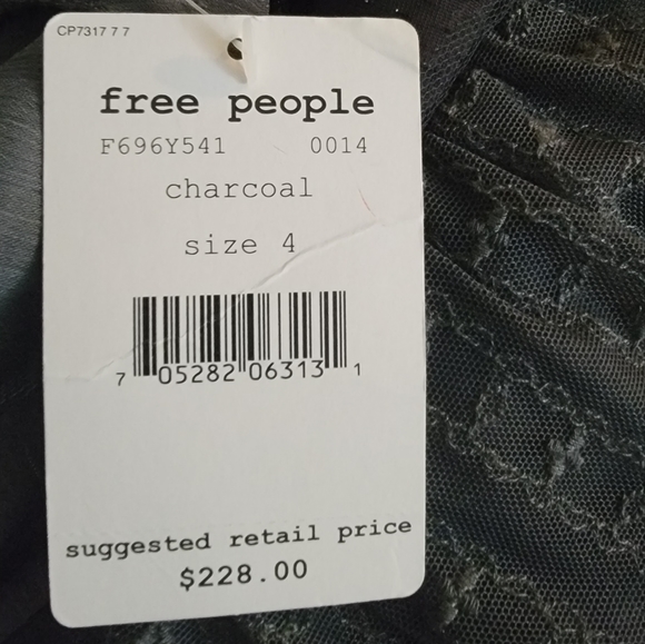 NBW Free People Stunning Boho Style Charcoal Midi Dress - Picture 6 of 12